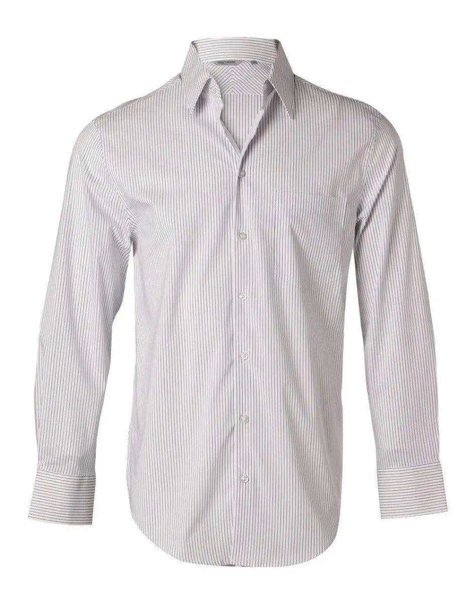 BENCHMARK Men's Ticking Stripe Short Sleeve Shirt M7200S Metro Workwear.